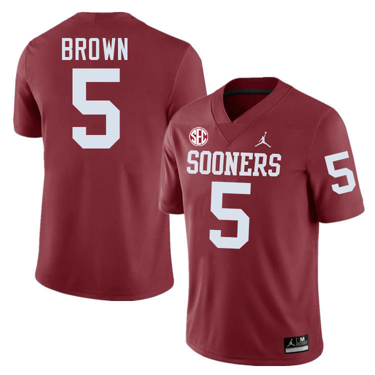 Oklahoma Sooners #5 Hollywood Brown College Football Jerseys,Uniforms-Crimson